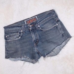 Levis 511 Vintage Dark Wash Cut Off Jean Shorts